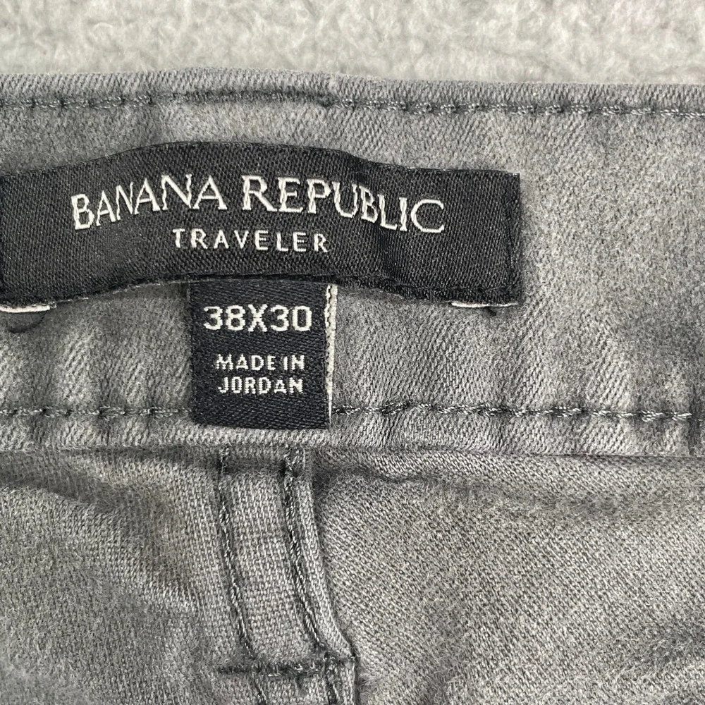 Banana Republic Traveler Pants Mens 38x27 Grey‎ Skinny Fit Cotton Blend Casual